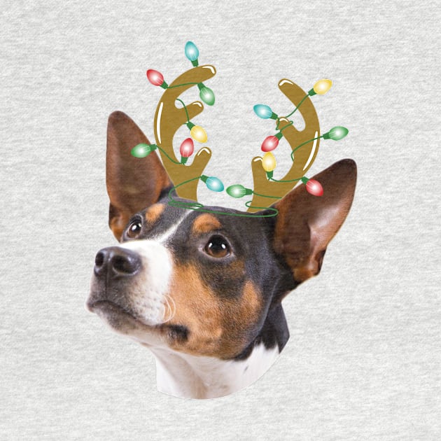 Rat Terrier Reindeer Christmas Dog by Skylane